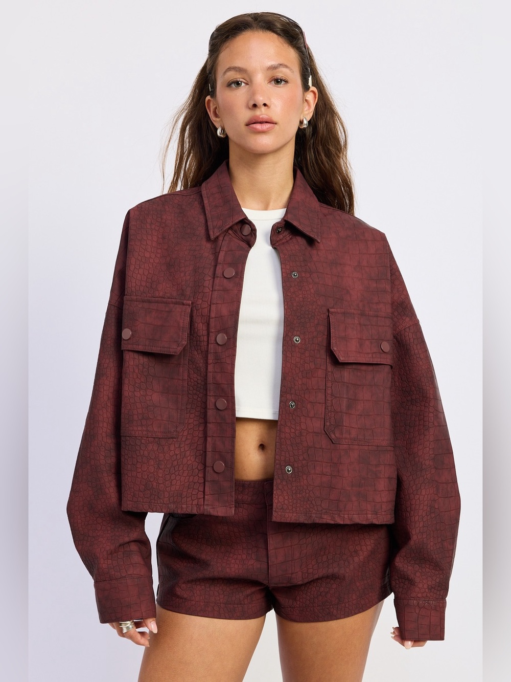 The It Girl Faux Suede Burgundy Jacket